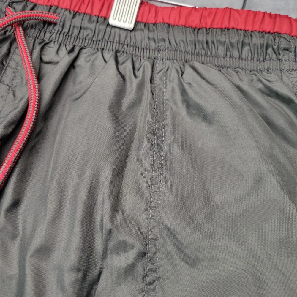 Starter Track Pants Mens L Grey Red Reversible Y2K Nylon Windbreaker Wide Leg